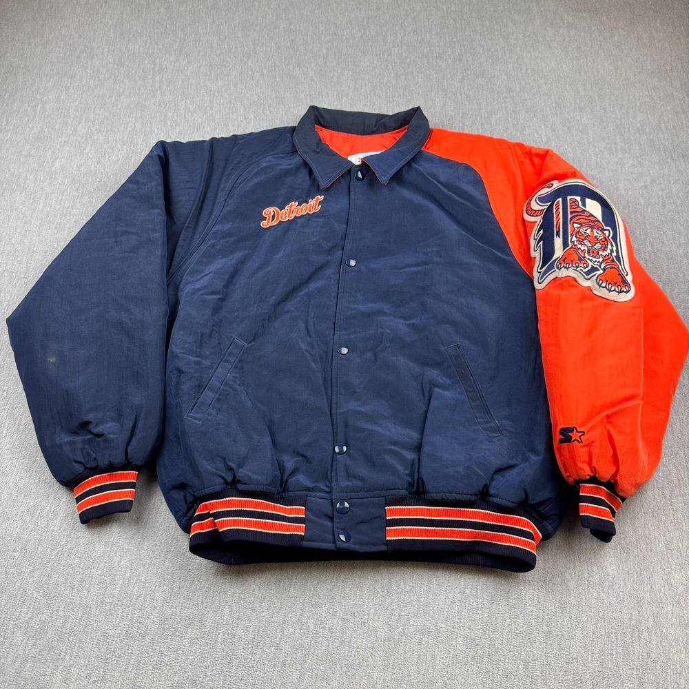 Vintage Detroit Tigers Starter Jacket Men Large MLB Baseball Diamond Collection